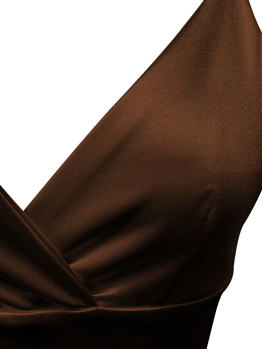 V-neck Camisoles Satin Mini&Short Dresses - Image 24