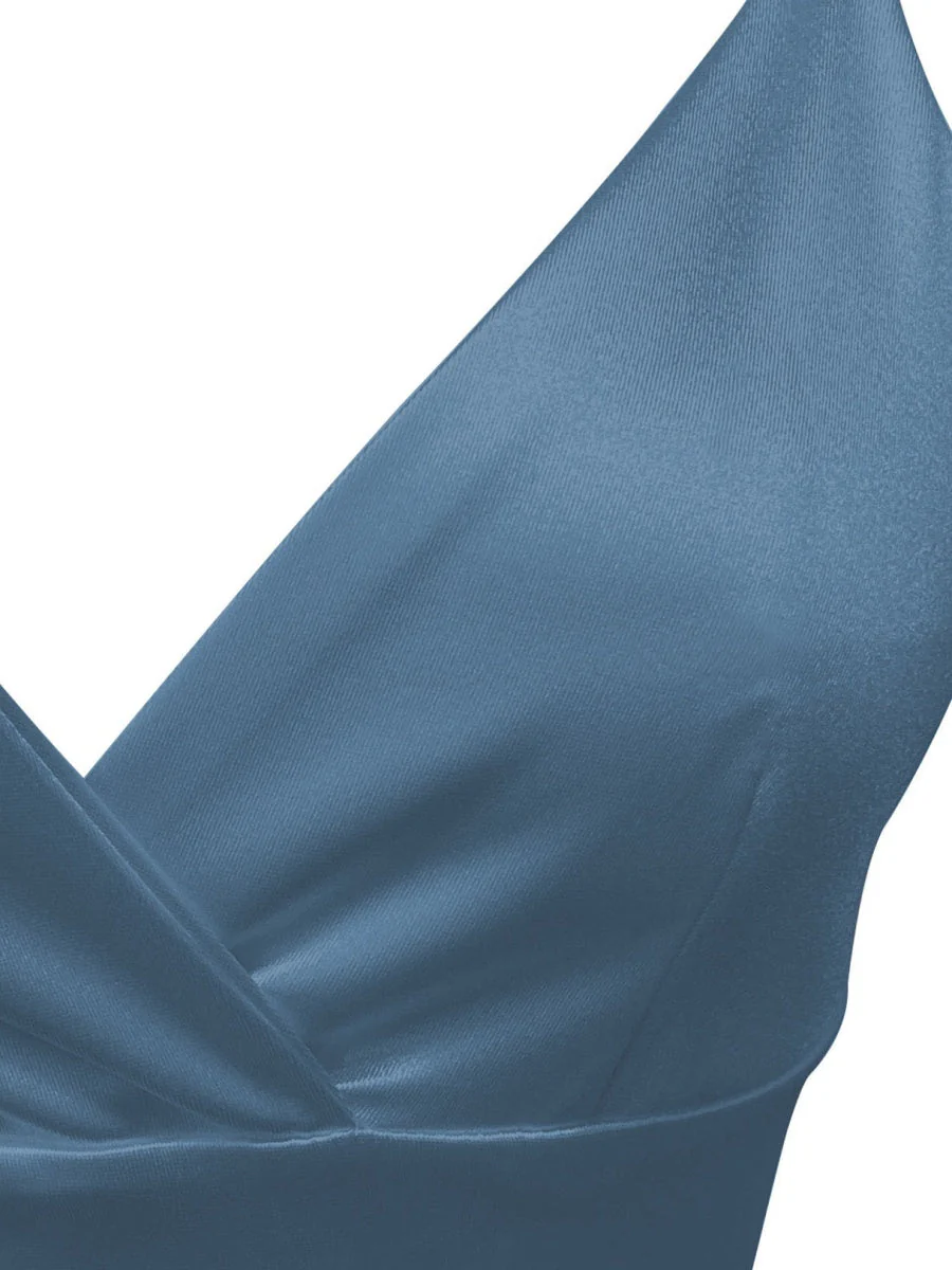 V-neck Camisoles Satin Mini&Short Dresses - Image 28