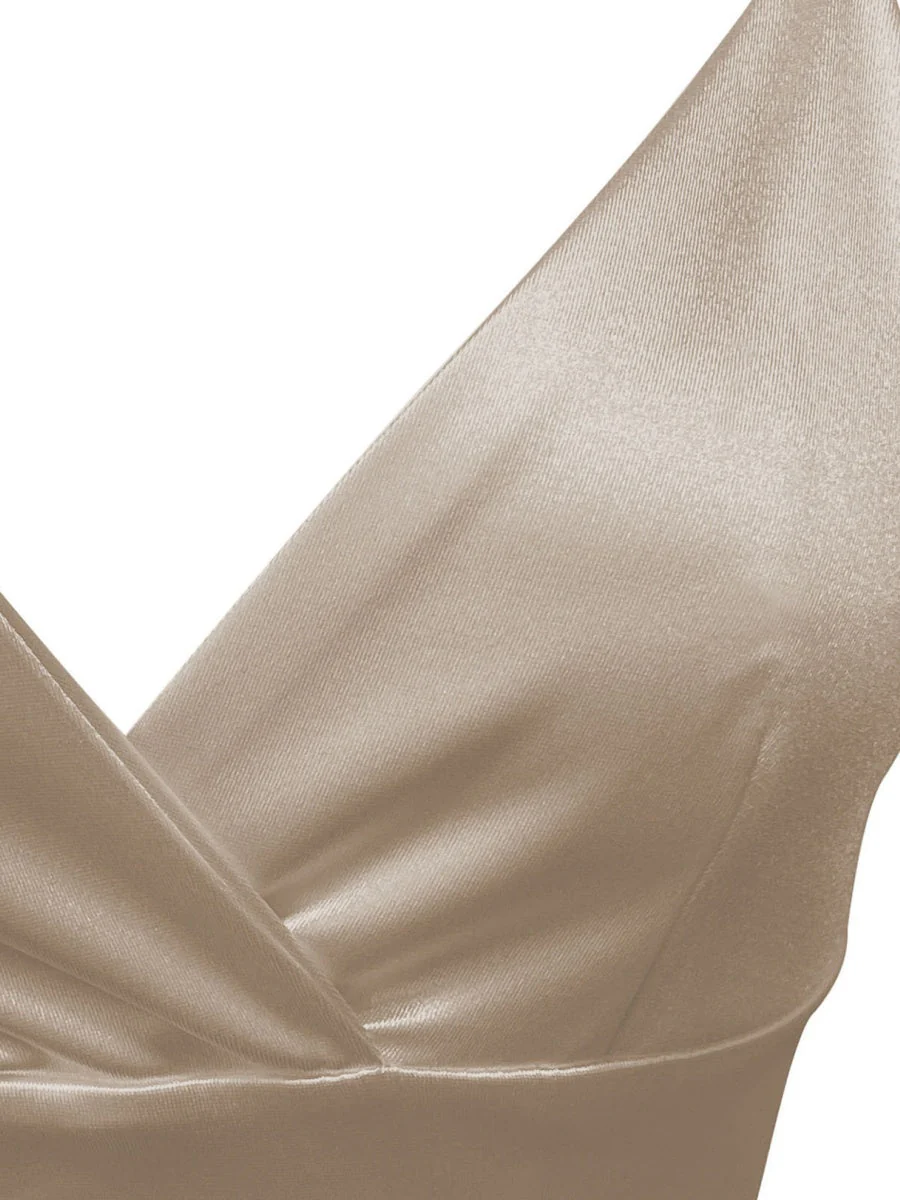 V-neck Camisoles Satin Mini&Short Dresses - Image 32