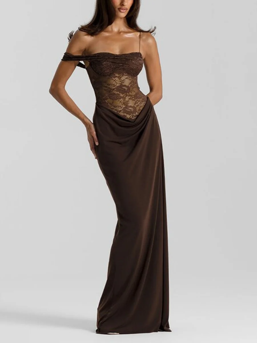 Lace Hip-hugging Parties Maxi Dresses