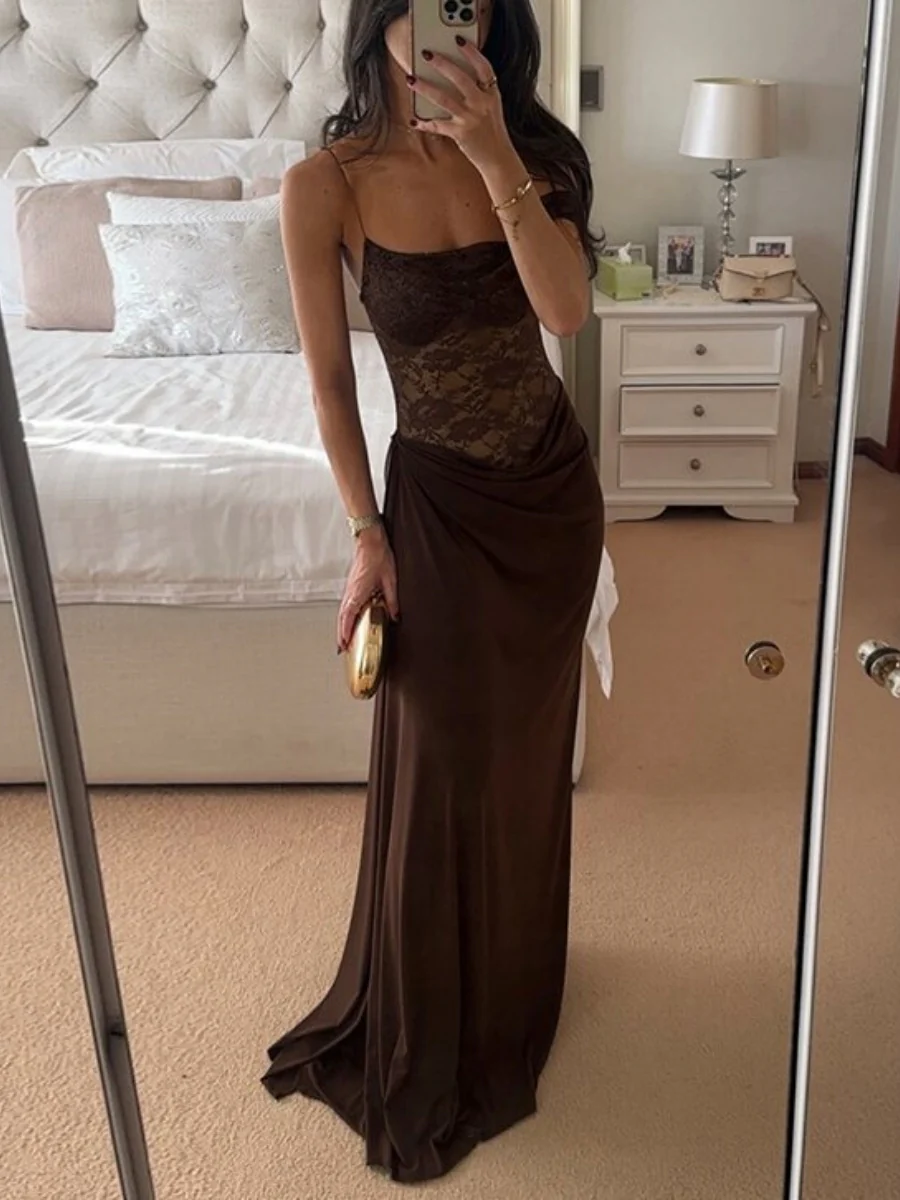 Lace Hip-hugging Parties Maxi Dresses - Image 3