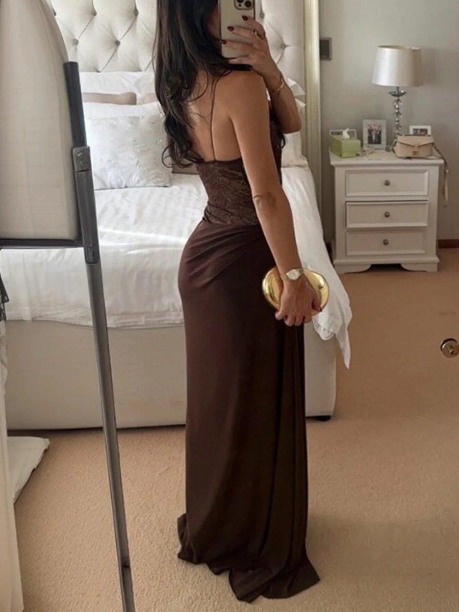 Lace Hip-hugging Parties Maxi Dresses - Image 4