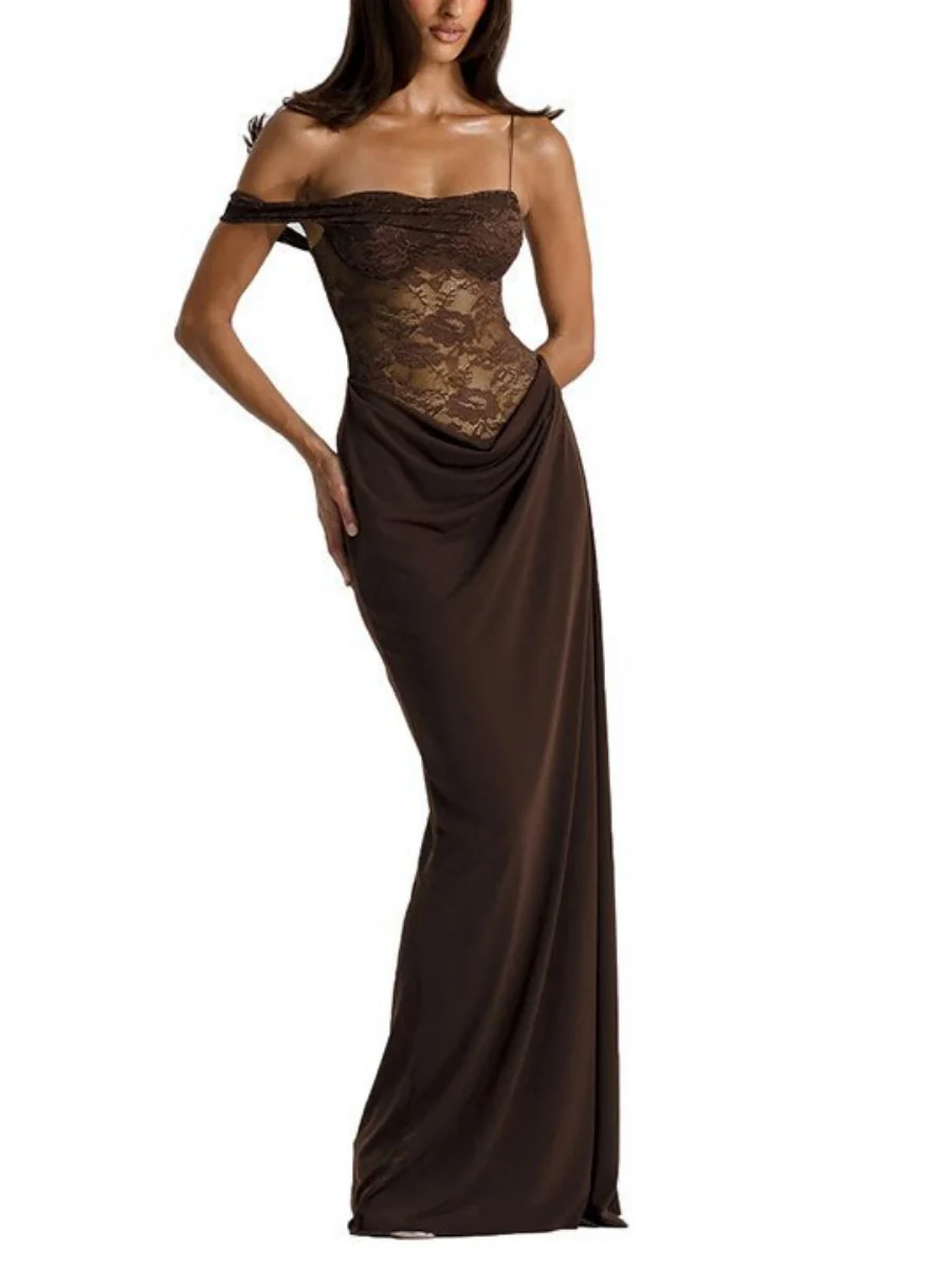 Lace Hip-hugging Parties Maxi Dresses - Image 7