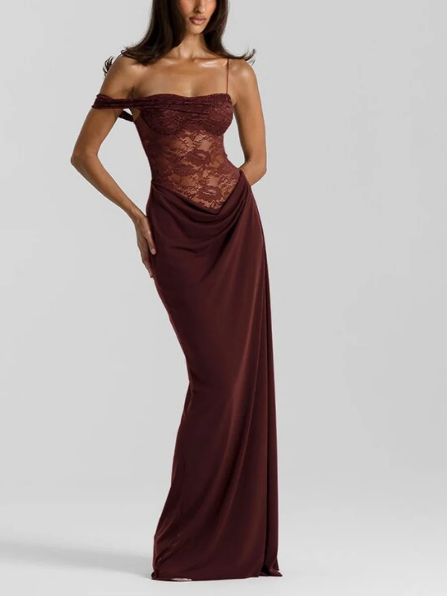Lace Hip-hugging Parties Maxi Dresses - Image 9