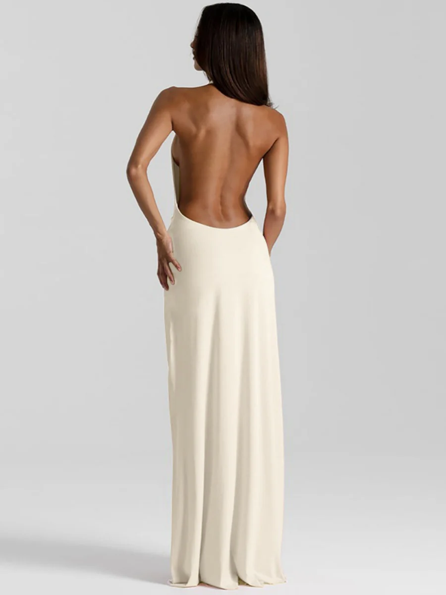 Halter Swing Collar Slits Parties Maxi Dresses - Image 4