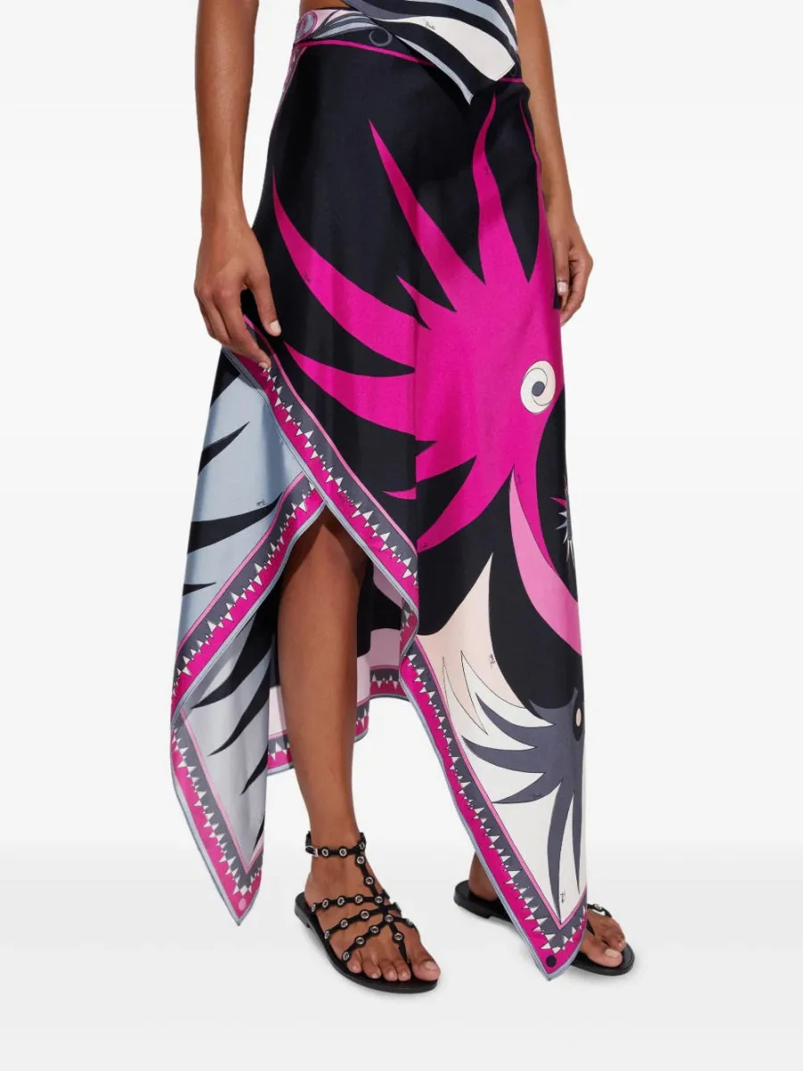 Halter Backless Jacket Printed Irregular Hem Skirts Set 2-piece Sets - Image 11