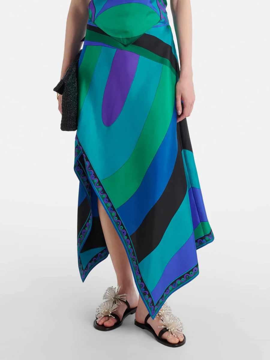 Halter Backless Jacket Printed Irregular Hem Skirts Set 2-piece Sets - Image 4