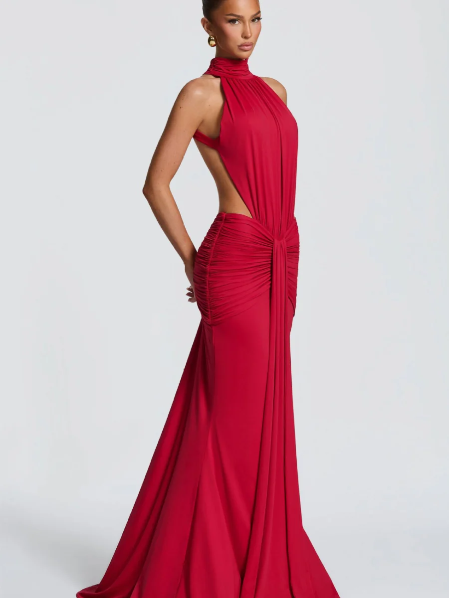 Halter Hip-hugging Banquet Maxi Dresses - Image 6