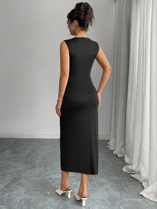Bow Slit Sleeveless Maxi Dresses - Image 6