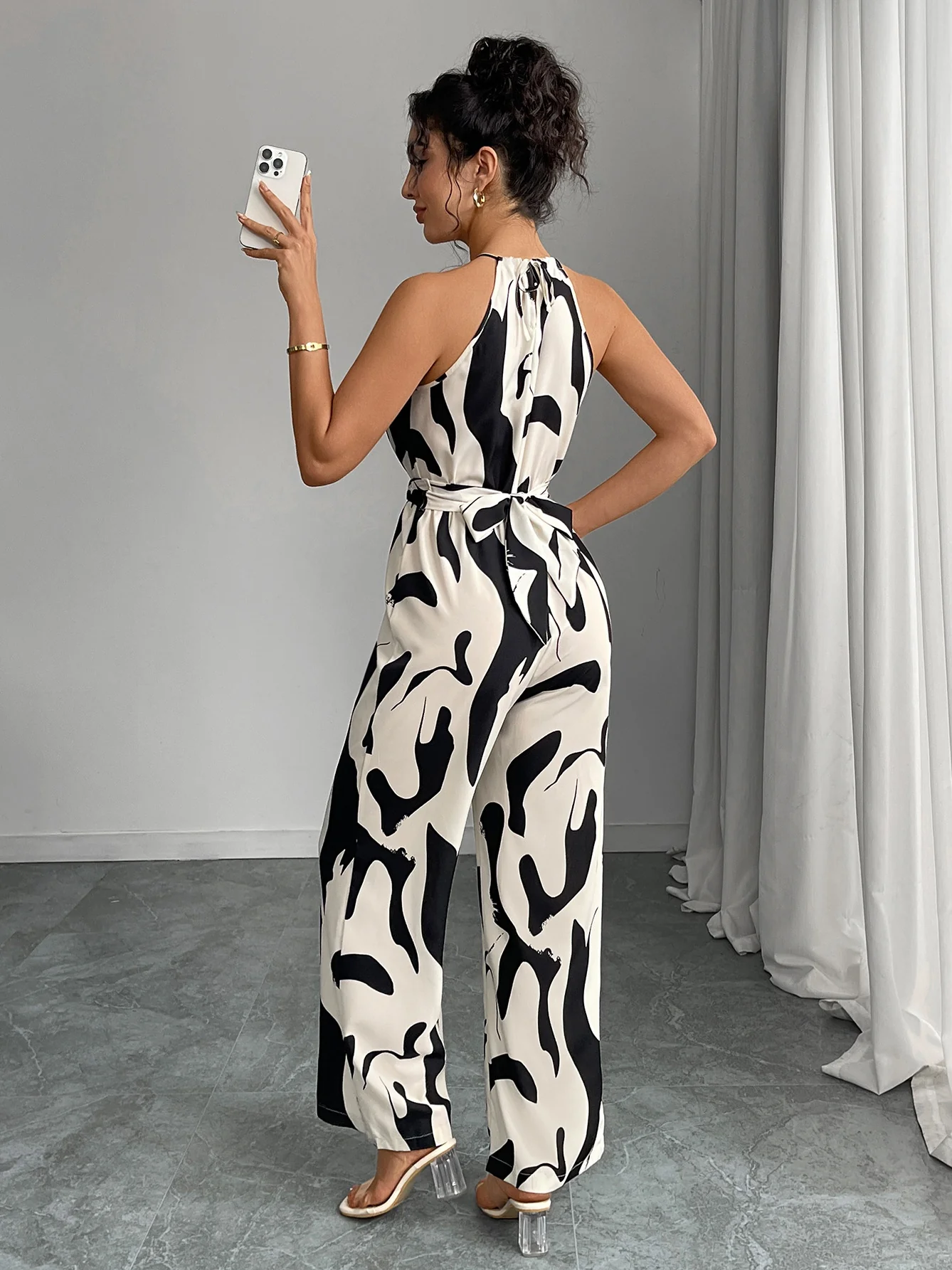 Milk-patterned Halter-neck Jumpsuit - Image 2