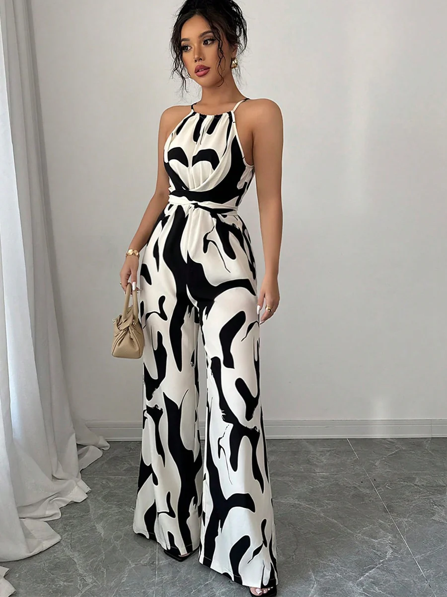 Milk-patterned Halter-neck Jumpsuit - Image 4