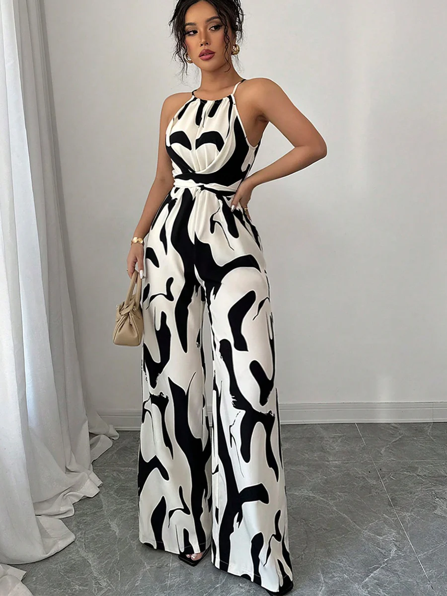Milk-patterned Halter-neck Jumpsuit - Image 5