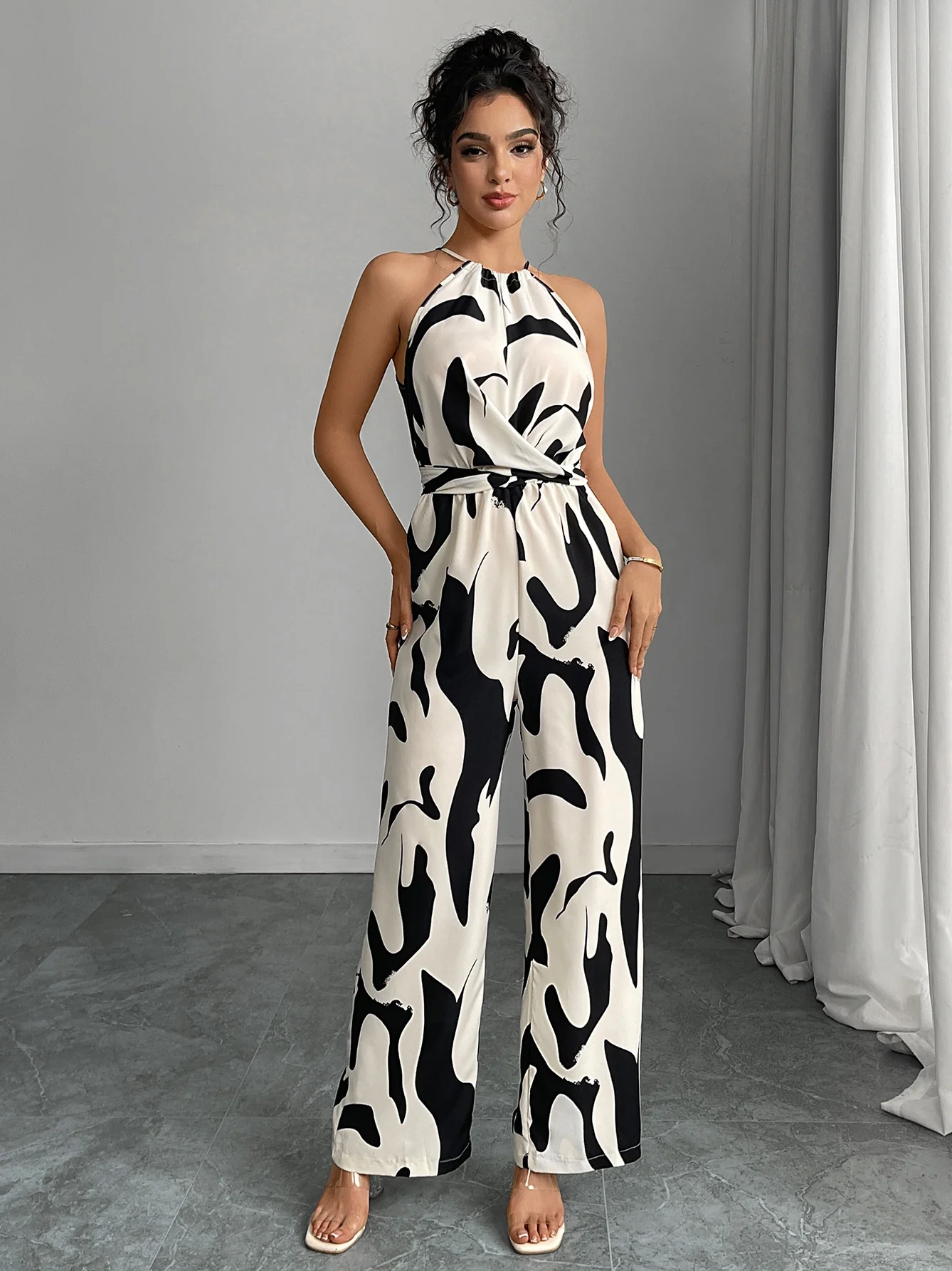 Milk-patterned Halter-neck Jumpsuit - Image 6