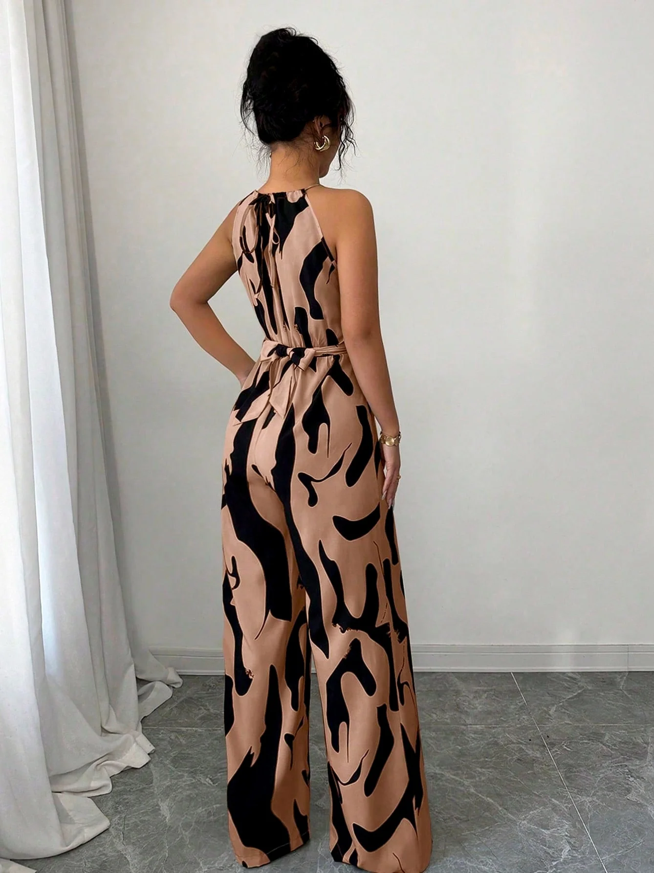 Milk-patterned Halter-neck Jumpsuit - Image 8