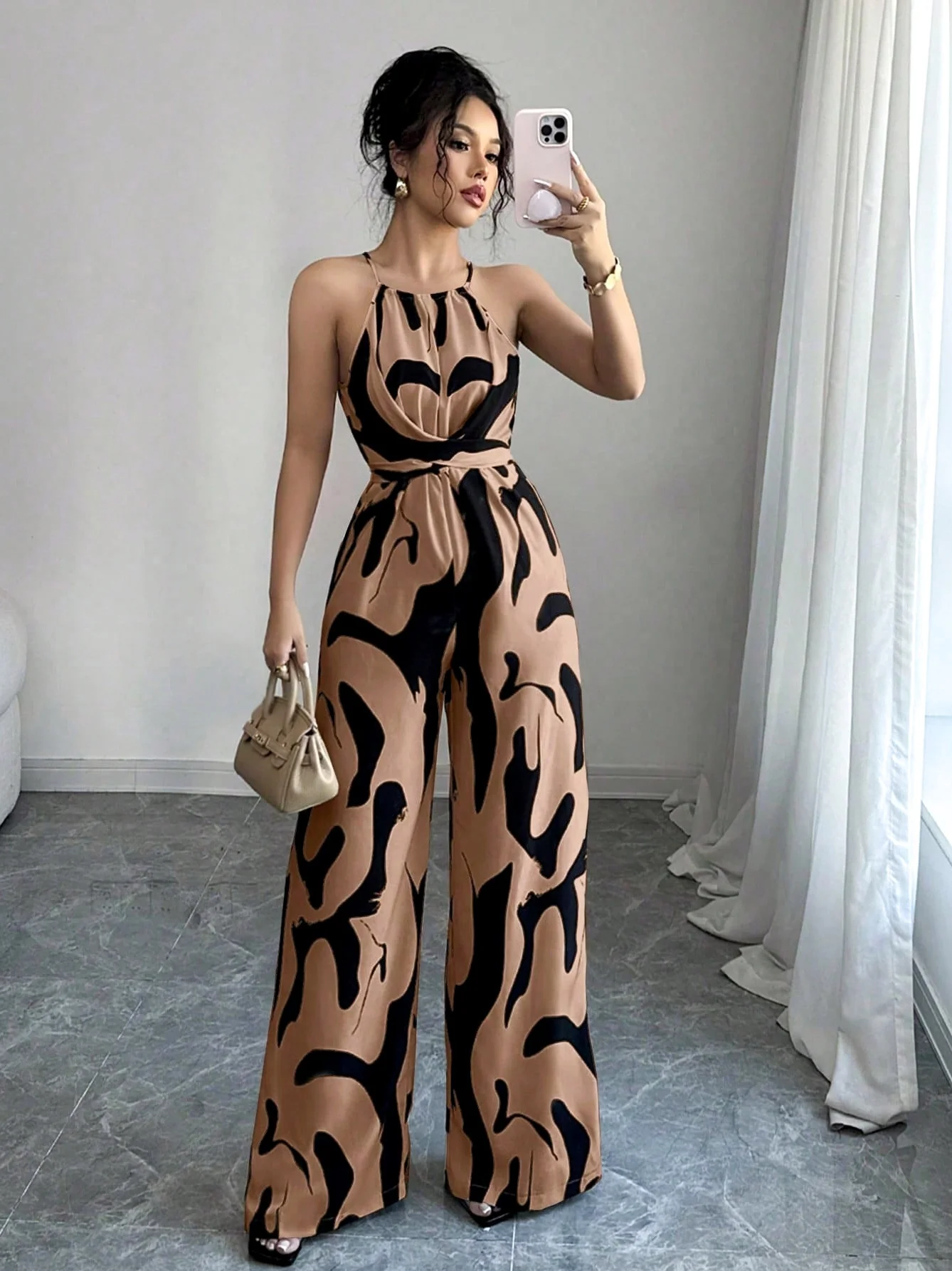 Milk-patterned Halter-neck Jumpsuit - Image 9