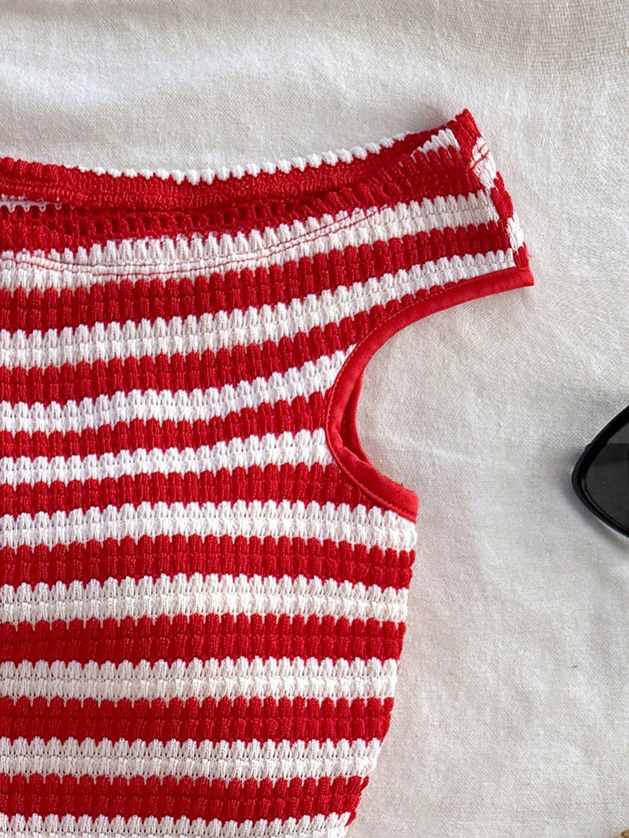 Striped Tank Top And Shorts Two-piece Set - Image 7
