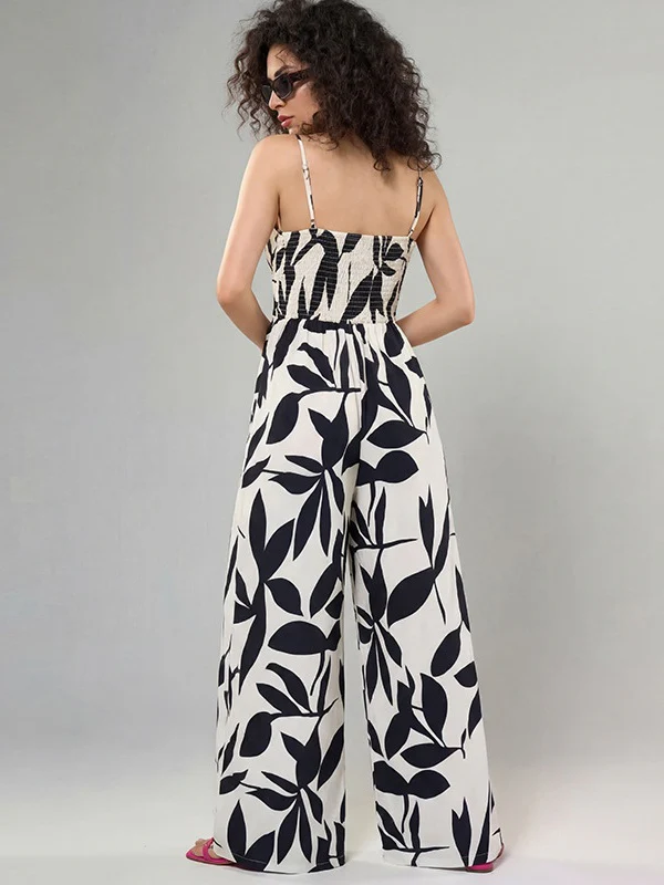 Zebra-print Bow Tie Suspender Jumpsuit - Image 2