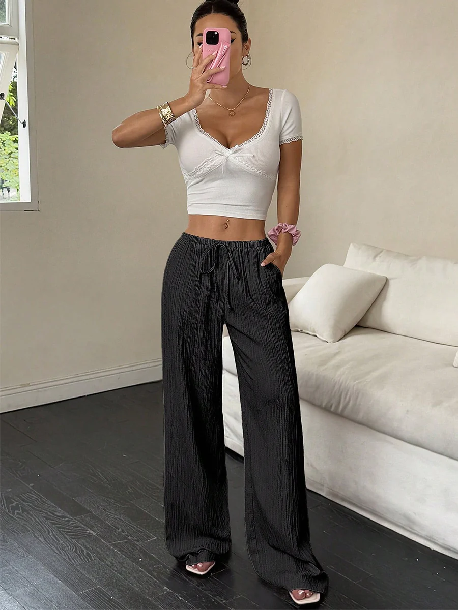 Casual Pleated Belted Trousers - Image 10