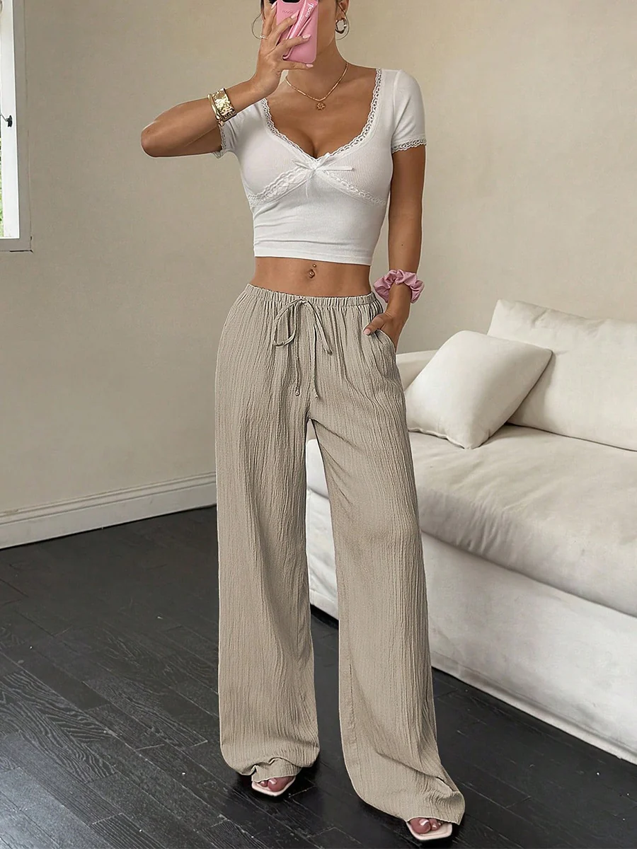 Casual Pleated Belted Trousers - Image 4