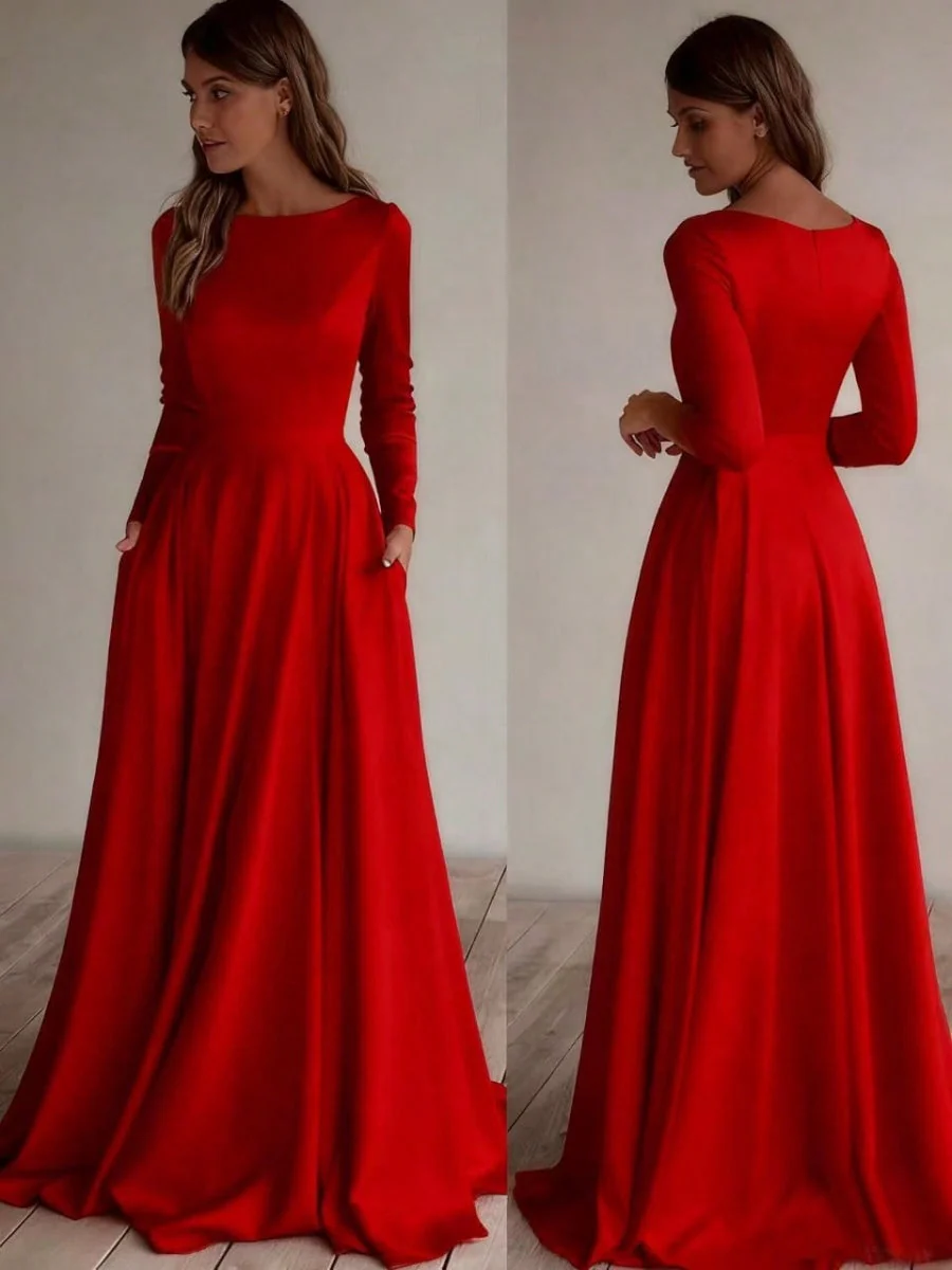 Simplicity Long Sleeve Parties Maxi Dresses - Image 11