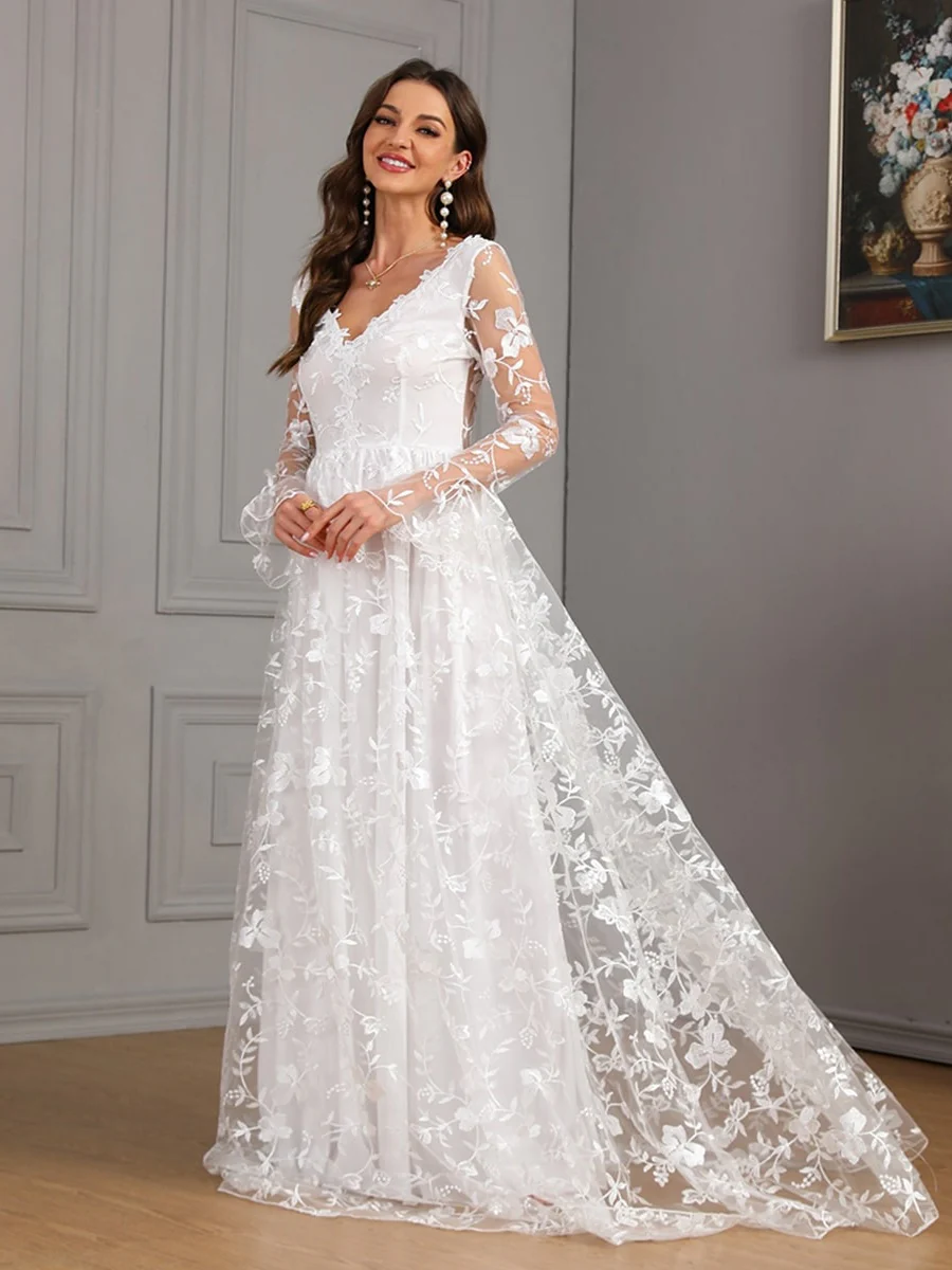 Lace Wedding Dress Formal Dress Maxi Dresses