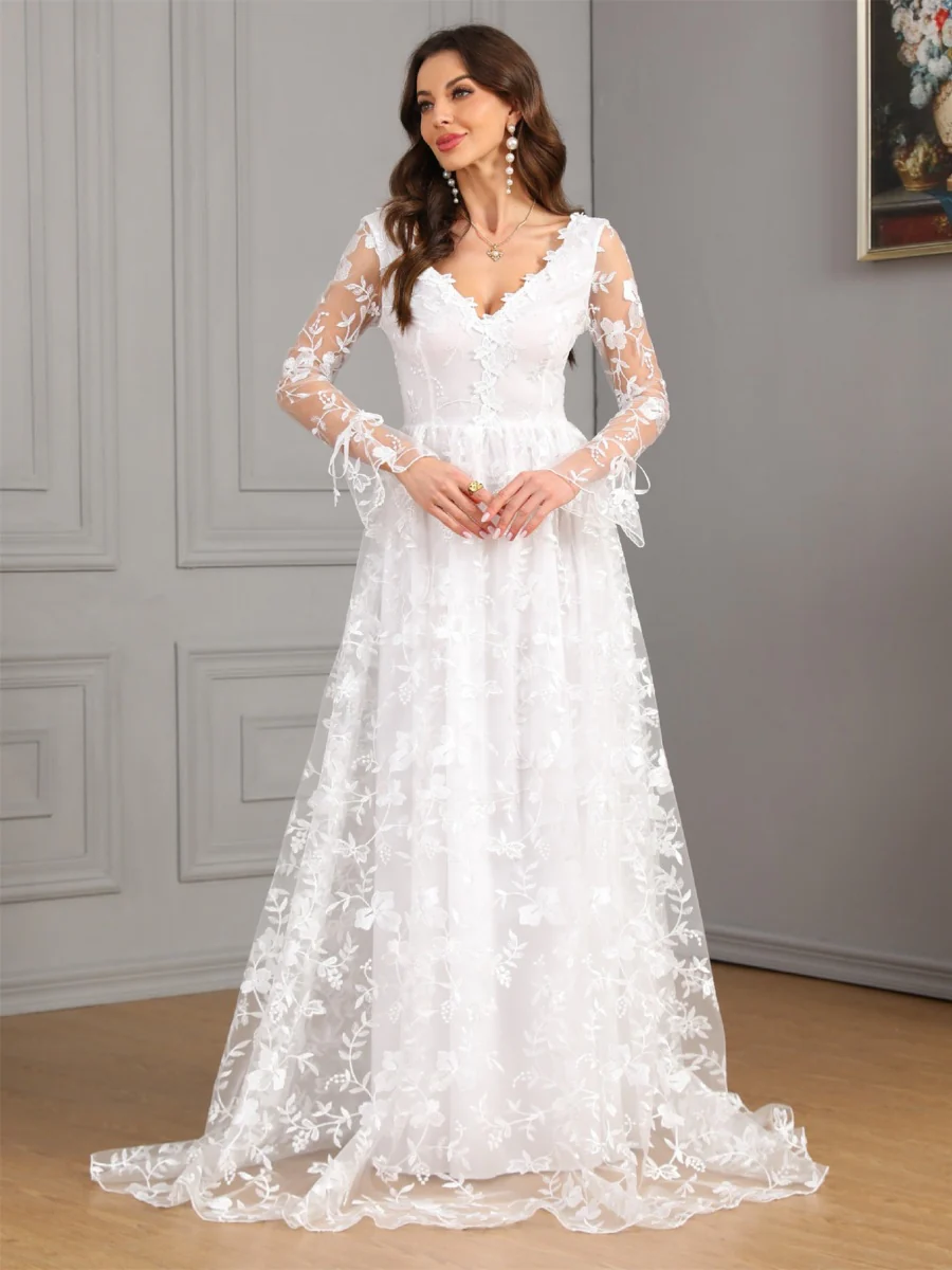 Lace Wedding Dress Formal Dress Maxi Dresses - Image 3