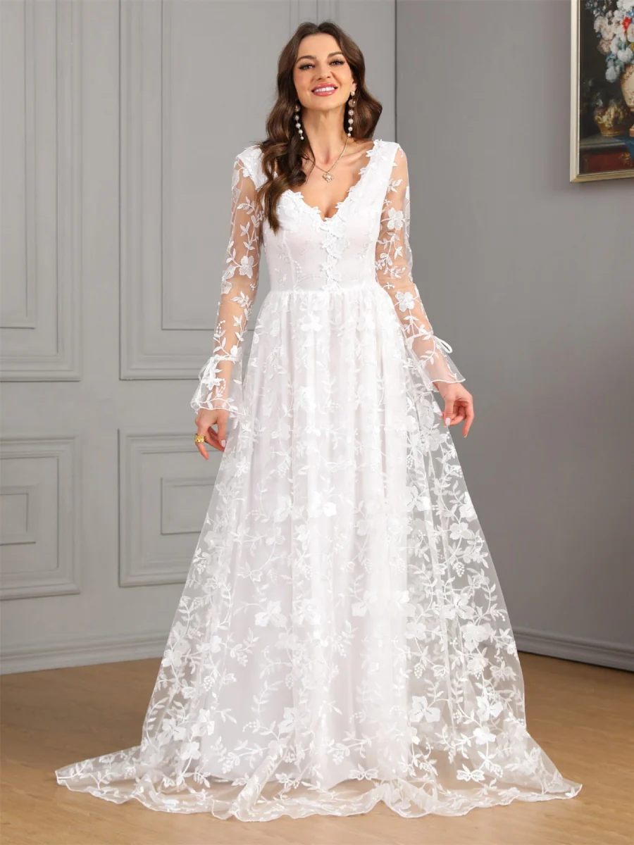 Lace Wedding Dress Formal Dress Maxi Dresses - Image 4