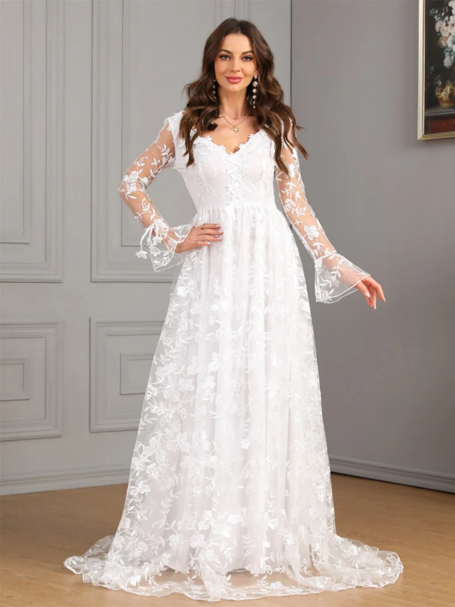 Lace Wedding Dress Formal Dress Maxi Dresses - Image 5