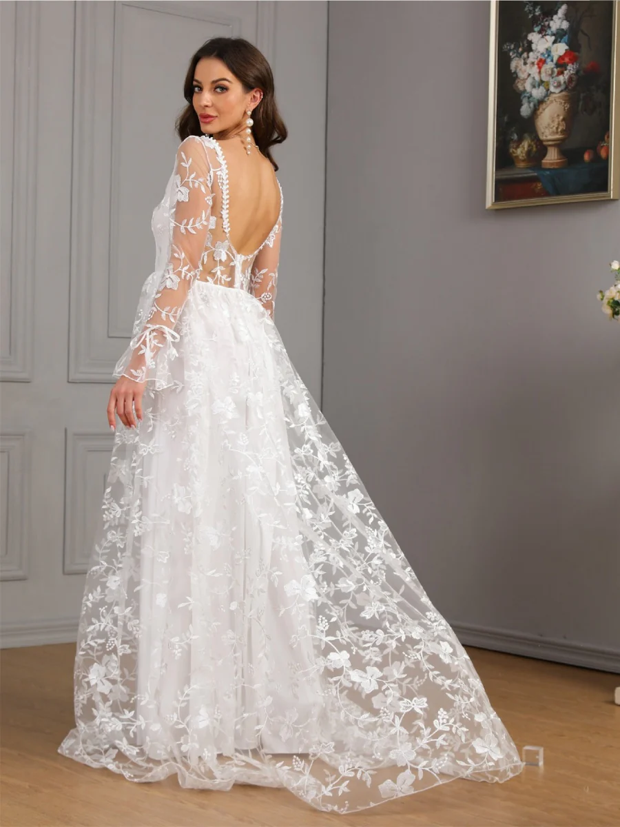 Lace Wedding Dress Formal Dress Maxi Dresses - Image 6