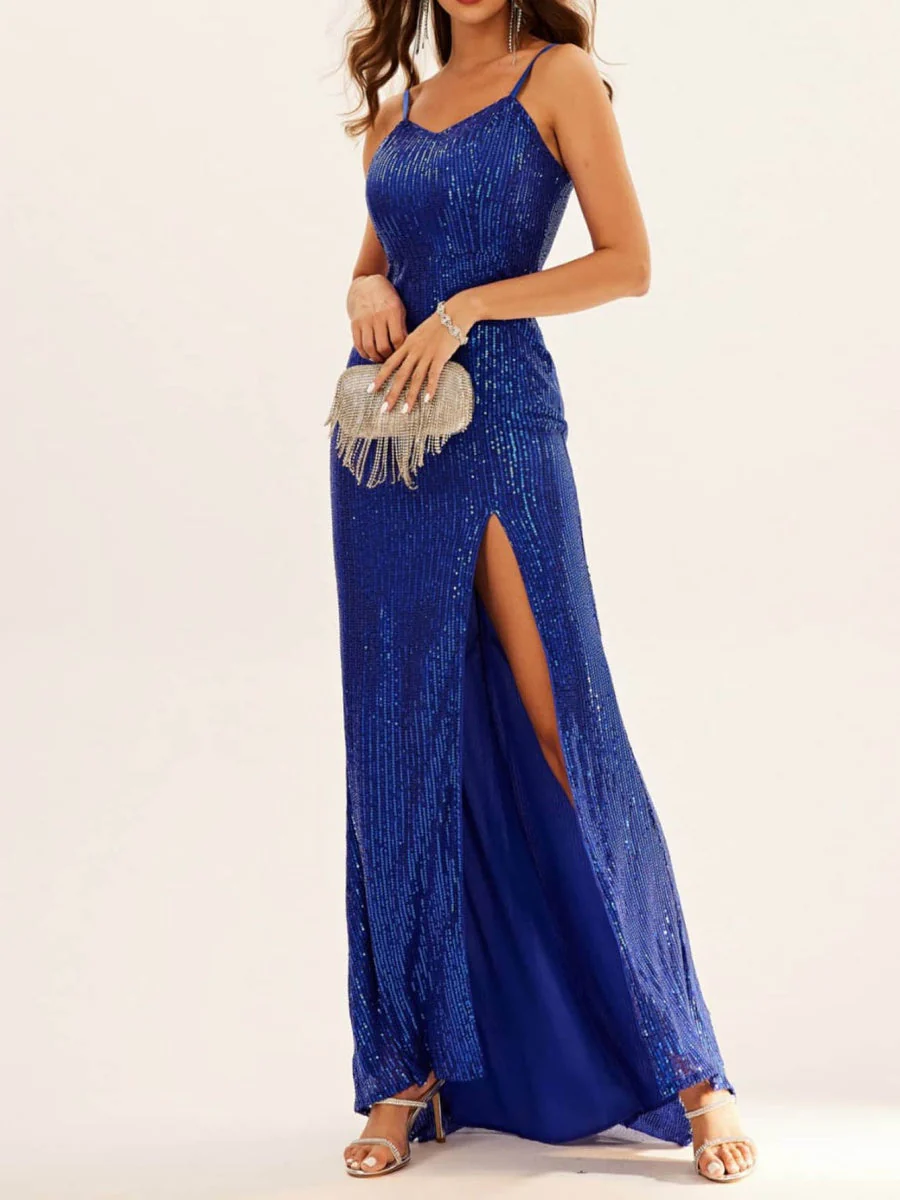 Sequins Slit Maxi Dresses - Image 3