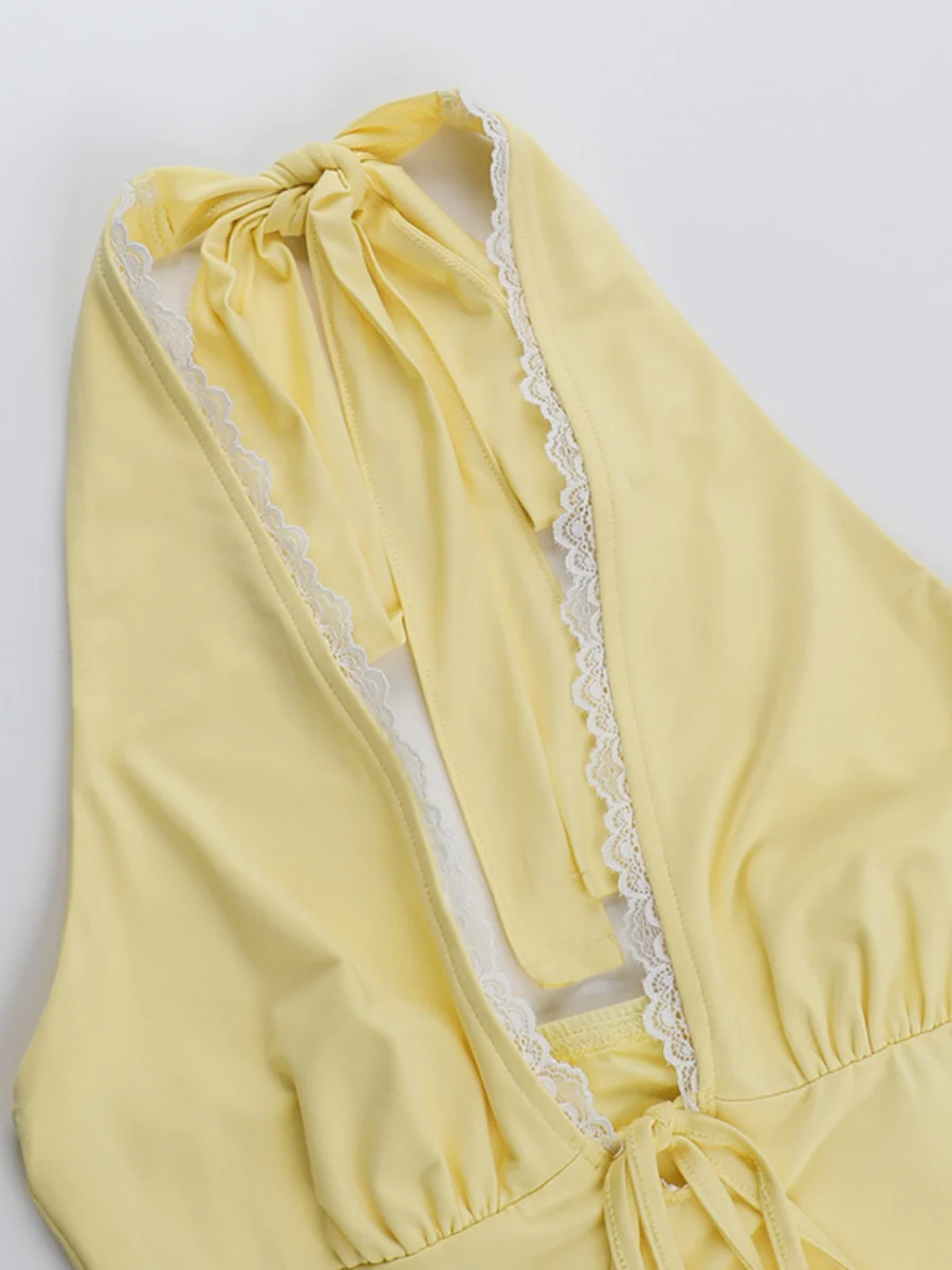 Lace-trimmed Halter Neck Vest - Image 7