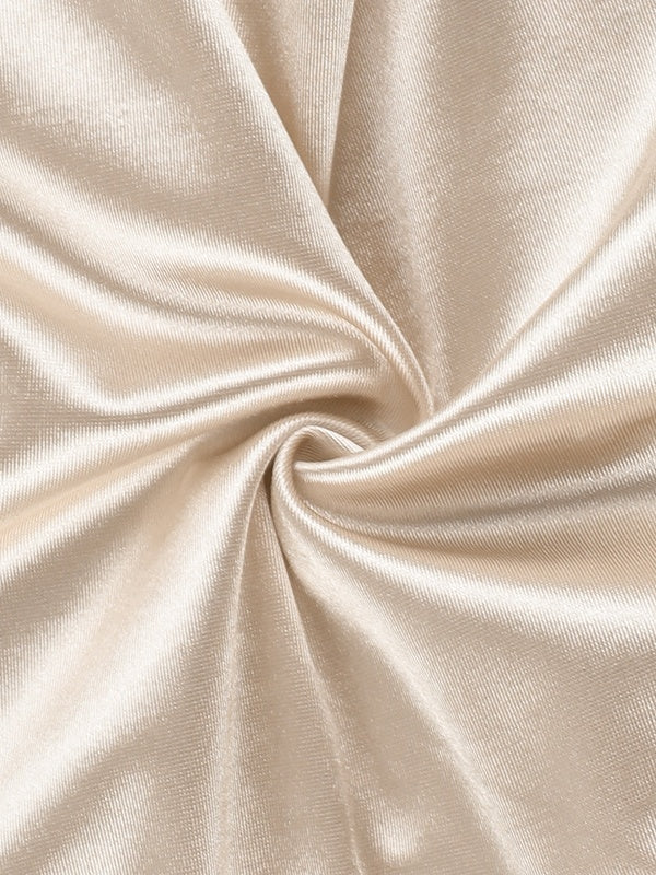 Champagne-colored Satin Belted V-neck Tank Top - Image 11