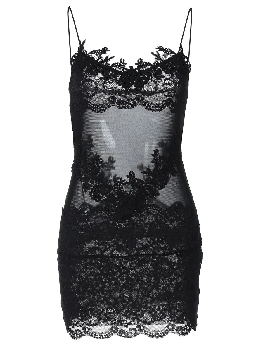 Lace-trimmed Bodycon Mini Dress - Image 6