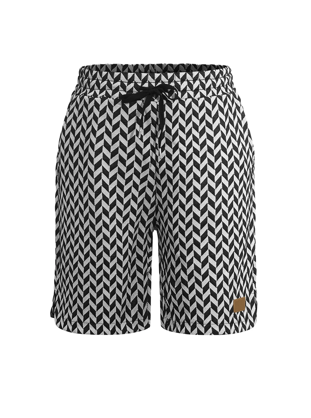 Herringbone Pattern Breathable Stretch Five Points Shorts - Image 9