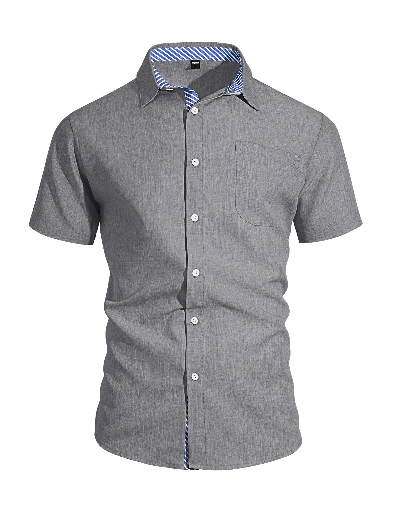Cotton And Linen Color-blocked Shirts - Image 5