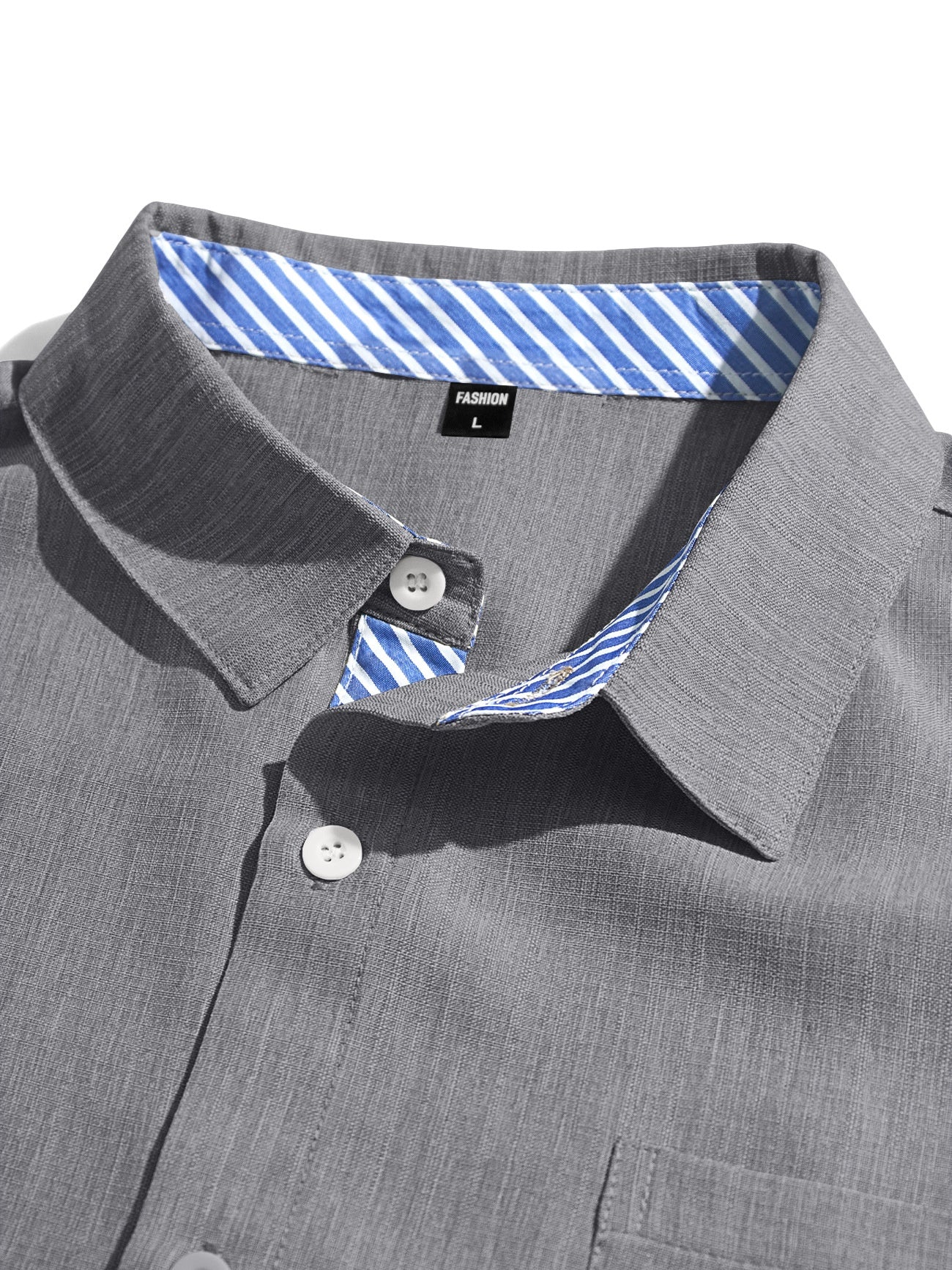 Cotton And Linen Color-blocked Shirts - Image 6
