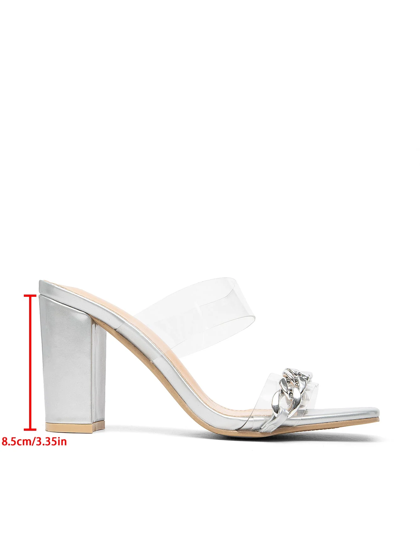 Women's High-heeled Sandals With Metal Chain - Image 16
