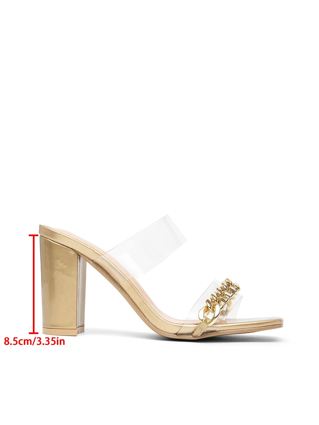 Women's High-heeled Sandals With Metal Chain - Image 8