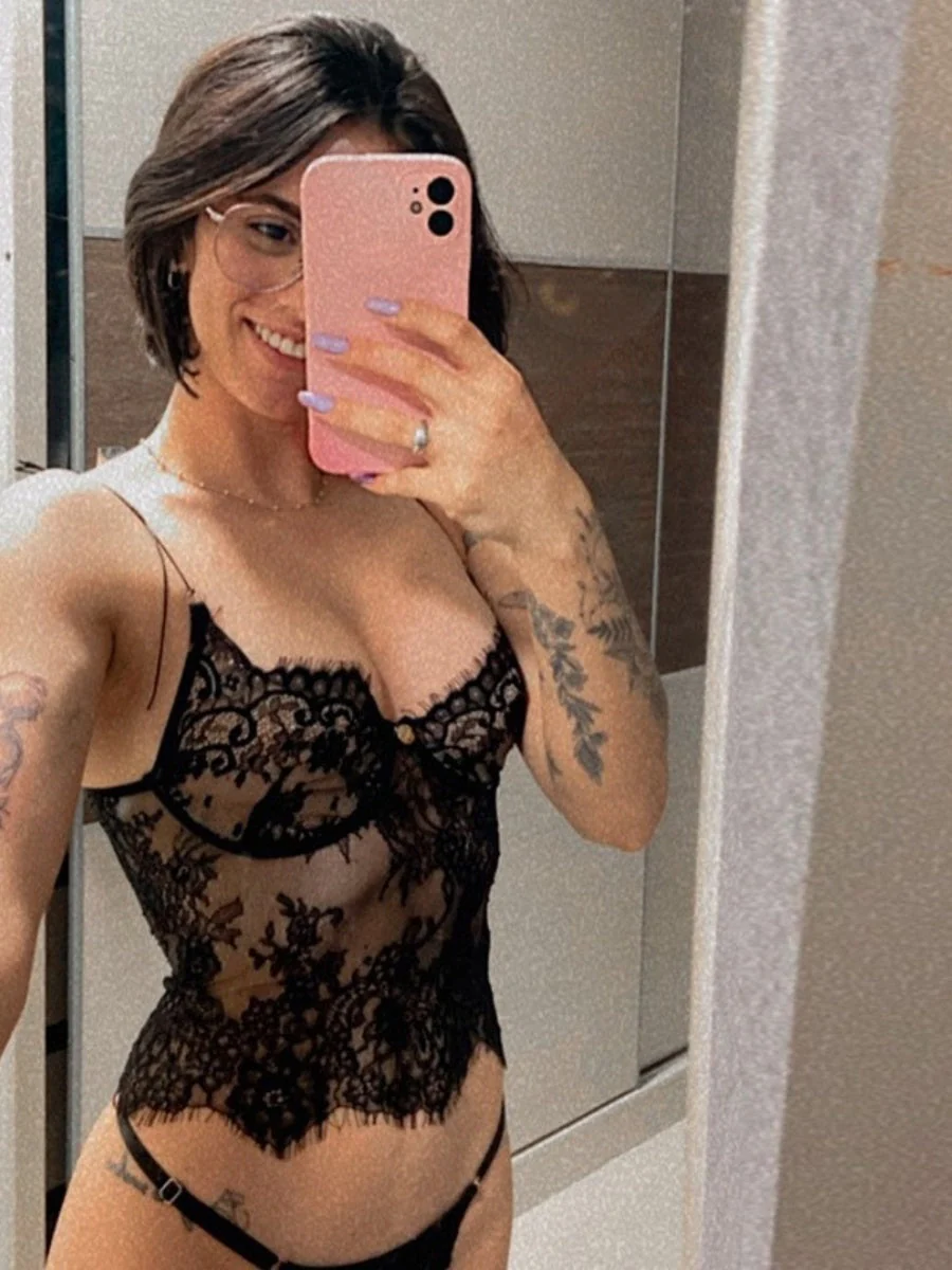 Deep V Perspective Lace Camisoles - Image 4