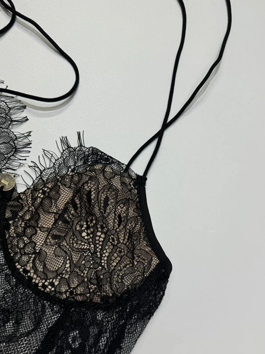 Deep V Perspective Lace Camisoles - Image 8