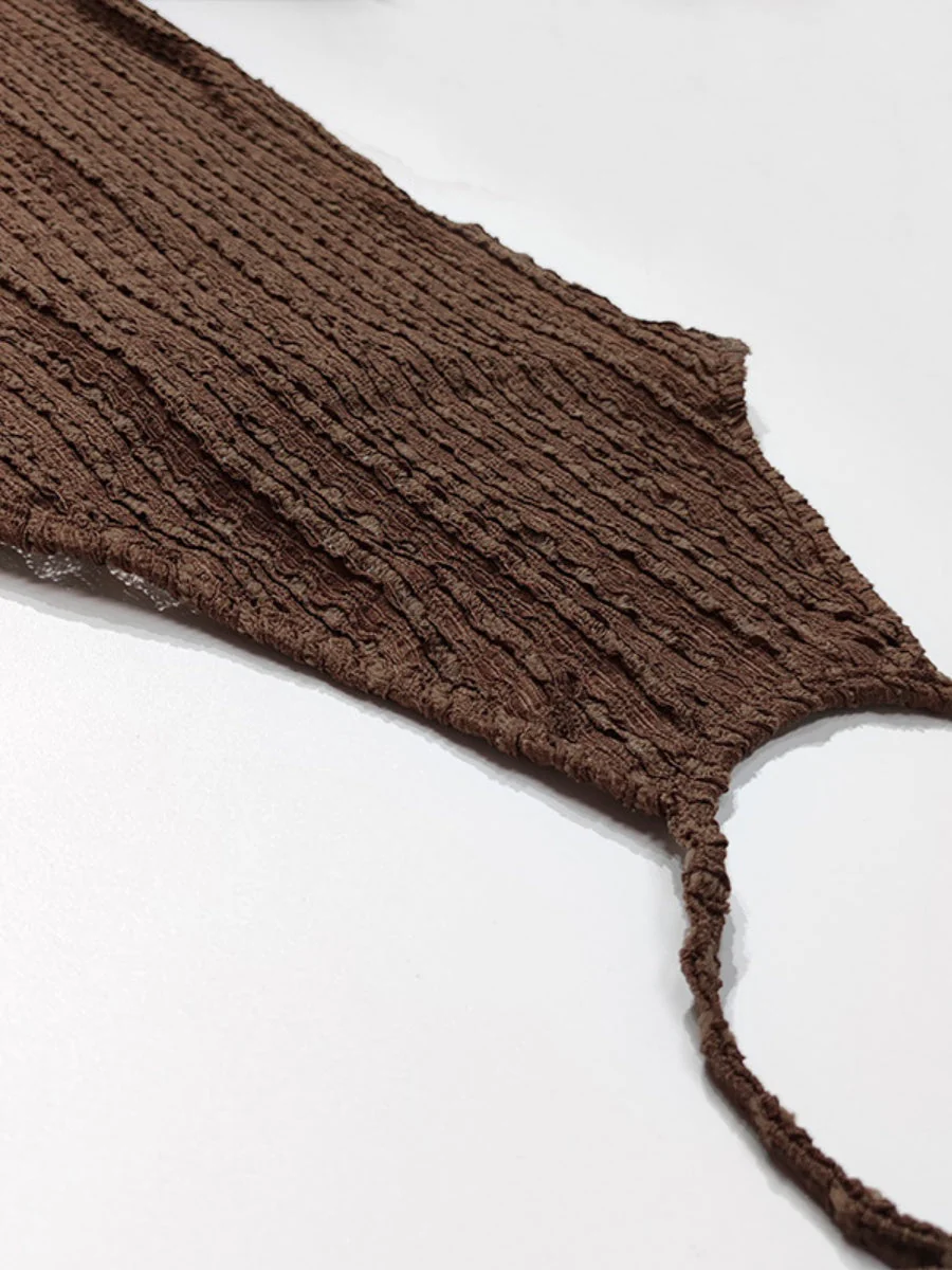 Neckband Knitting Sleeveless Slim-fit Maxi Dresses - Image 6
