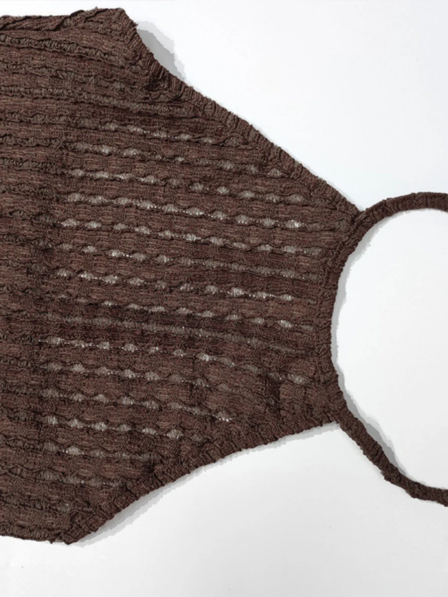 Neckband Knitting Sleeveless Slim-fit Maxi Dresses - Image 7