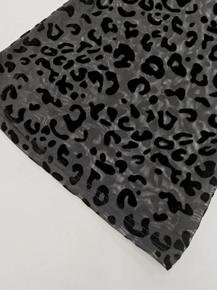Mesh Flocking Perspective Leopard Print Pants - Image 18