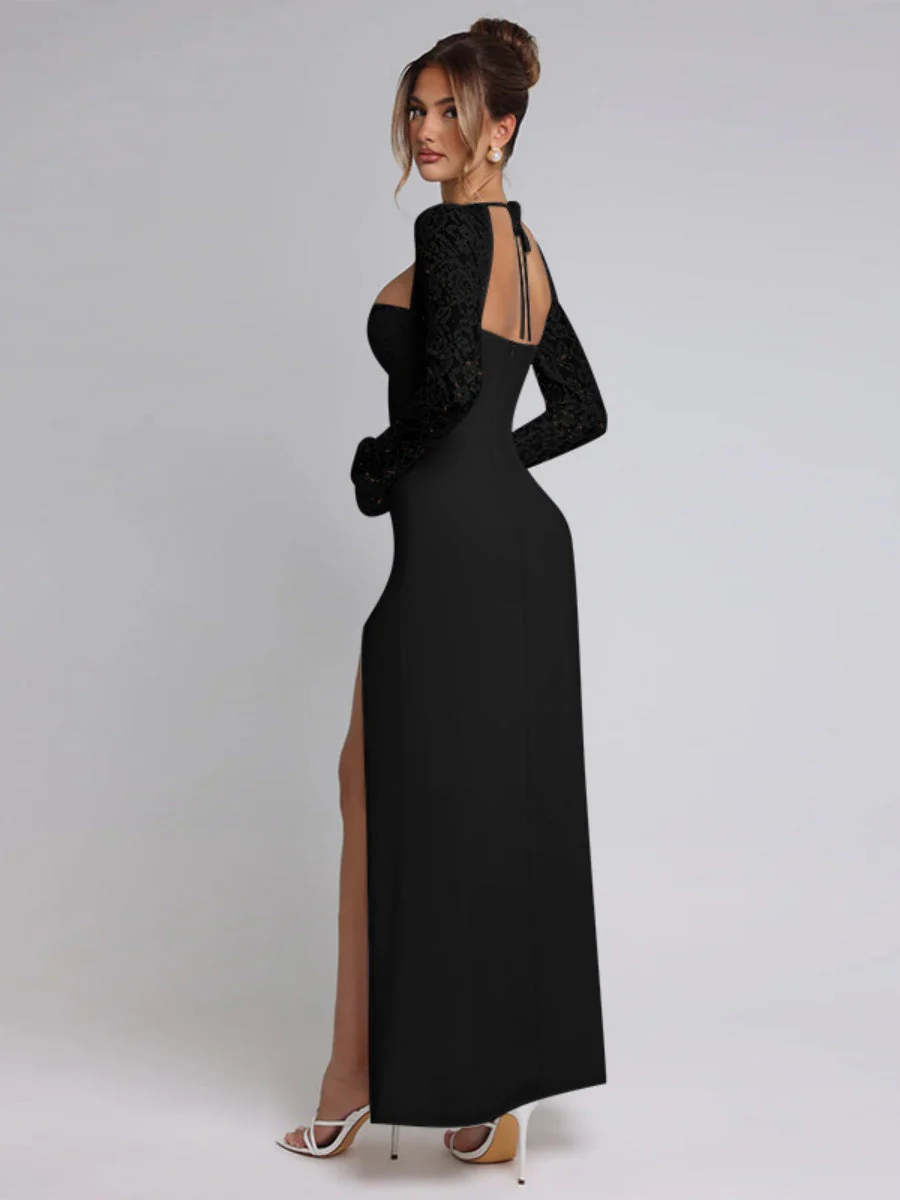 High Slit Lace Formal Dress Maxi Dresses - Image 10