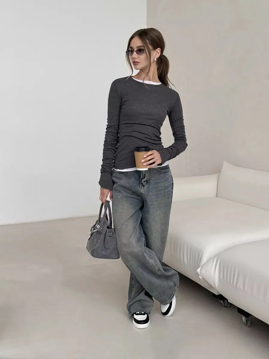 Crew Neck Long Sleeve T-shirts - Image 14