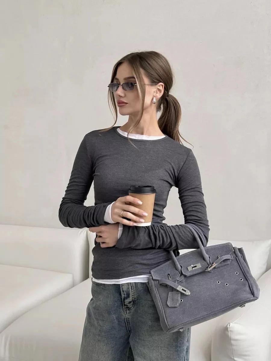 Crew Neck Long Sleeve T-shirts - Image 18