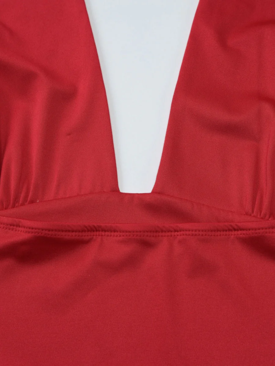 Deep V Backless Halter Jacket Tank Tops - Image 24