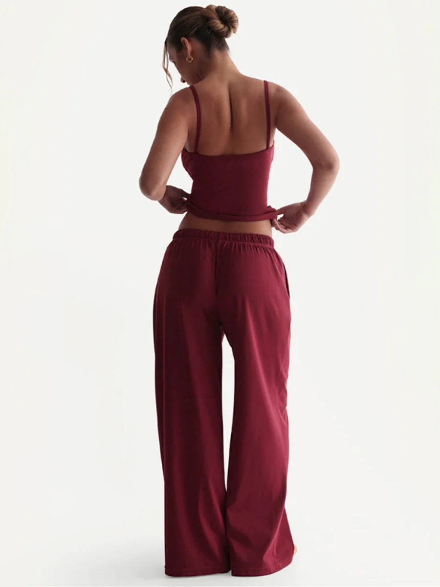 Suspenders Tank Tops Drawstring Pants Loose-fit 2-piece Sets - Image 4