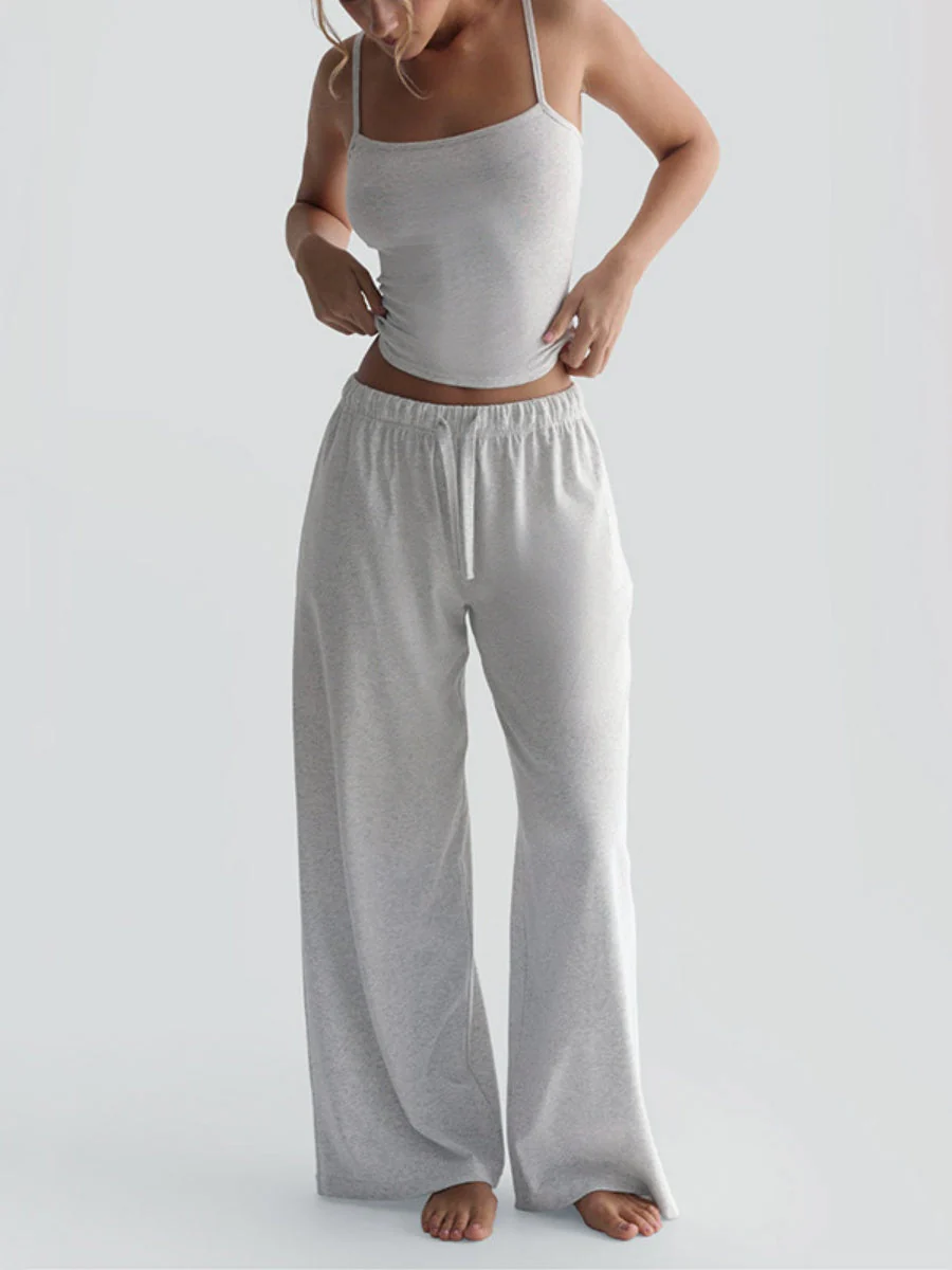 Suspenders Tank Tops Drawstring Pants Loose-fit 2-piece Sets - Image 5