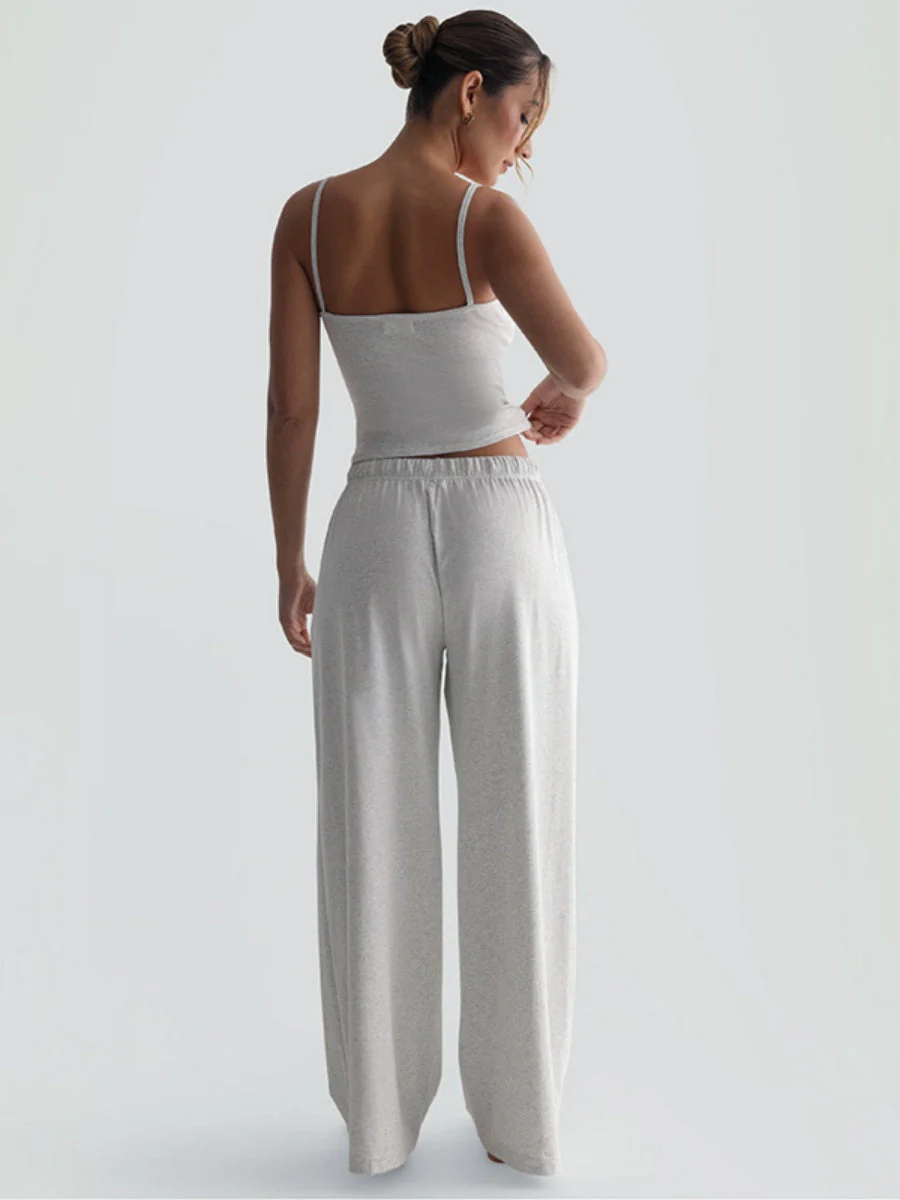 Suspenders Tank Tops Drawstring Pants Loose-fit 2-piece Sets - Image 6